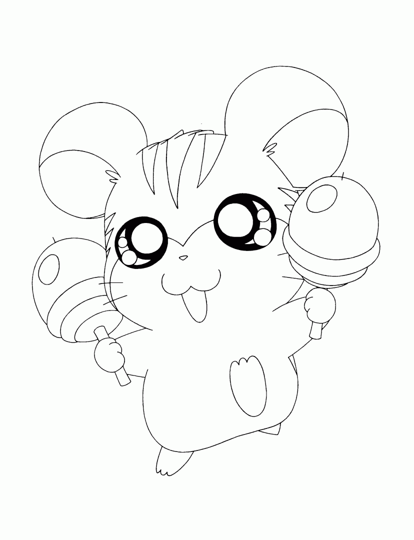 Coloring page: Hamtaro (Cartoons) #40206 - Free Printable Coloring Pages