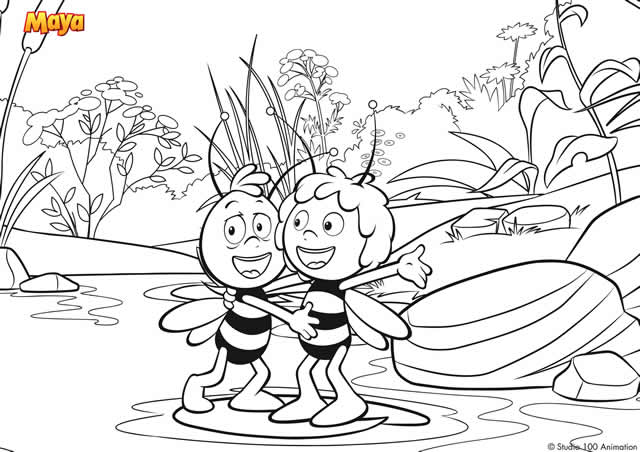 Coloring page: Maya the bee (Cartoons) #28214 - Free Printable Coloring Pages