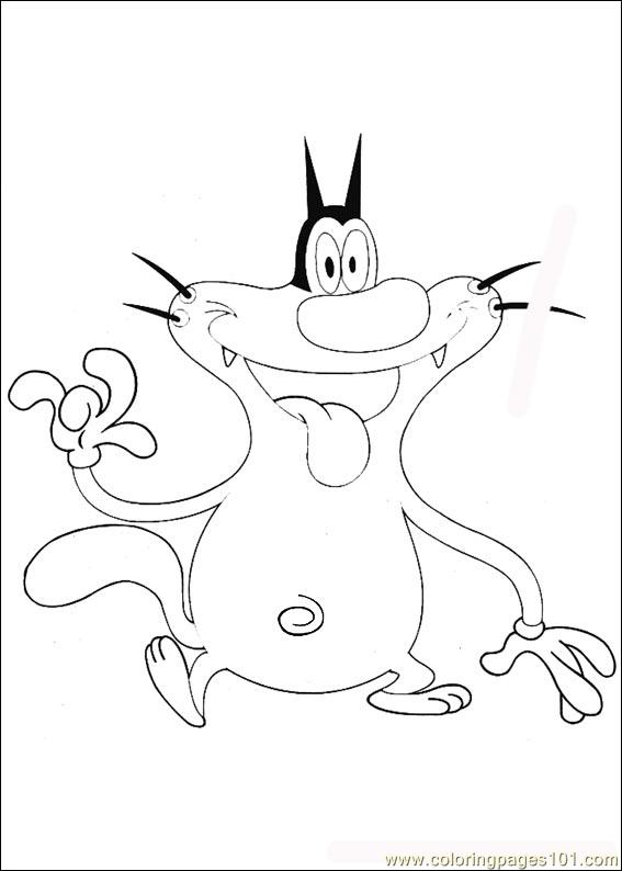 Coloring page: Oggy and the Cockroaches (Cartoons) #37850 - Free Printable Coloring Pages