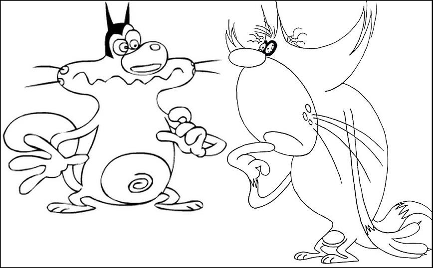 Coloring page: Oggy and the Cockroaches (Cartoons) #37933 - Free Printable Coloring Pages
