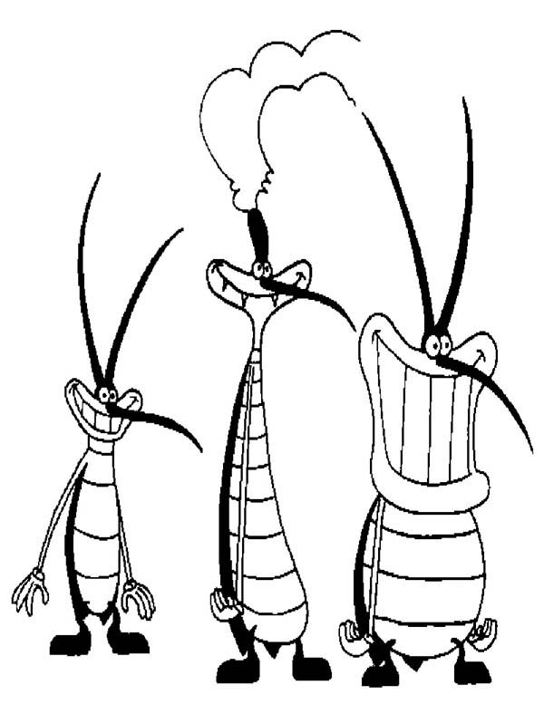 Coloring page: Oggy and the Cockroaches (Cartoons) #38017 - Free Printable Coloring Pages