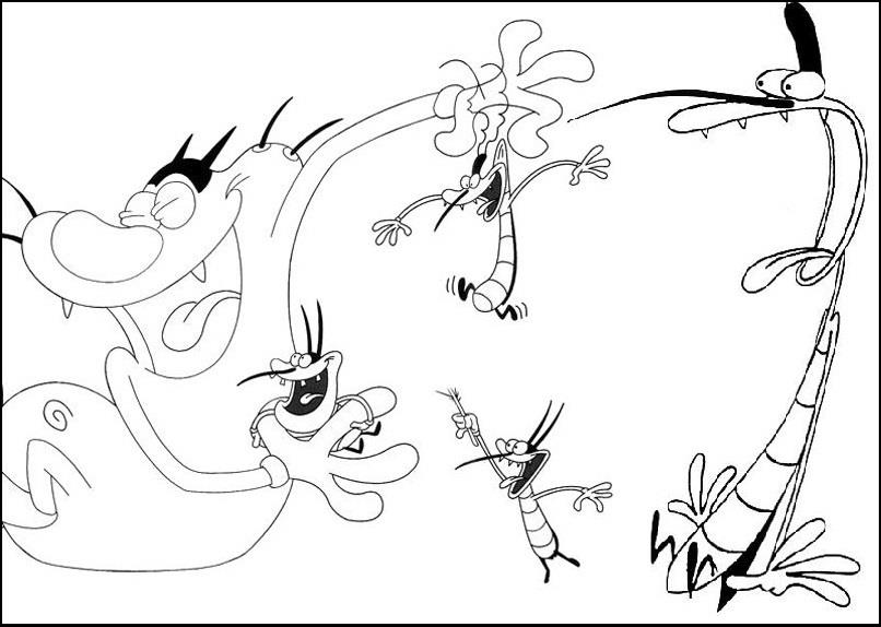 Coloring page: Oggy and the Cockroaches (Cartoons) #38031 - Free Printable Coloring Pages