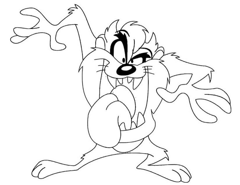 Coloring page: Taz (Cartoons) #30923 - Free Printable Coloring Pages