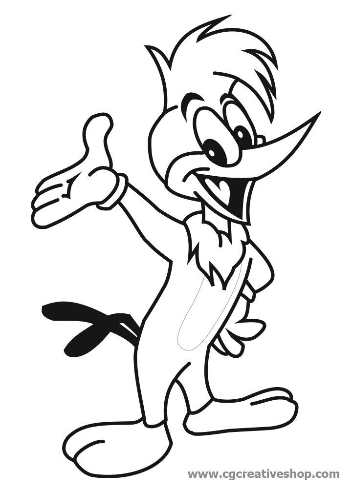 Coloring page: Woody Woodpecker (Cartoons) #28538 - Free Printable Coloring Pages