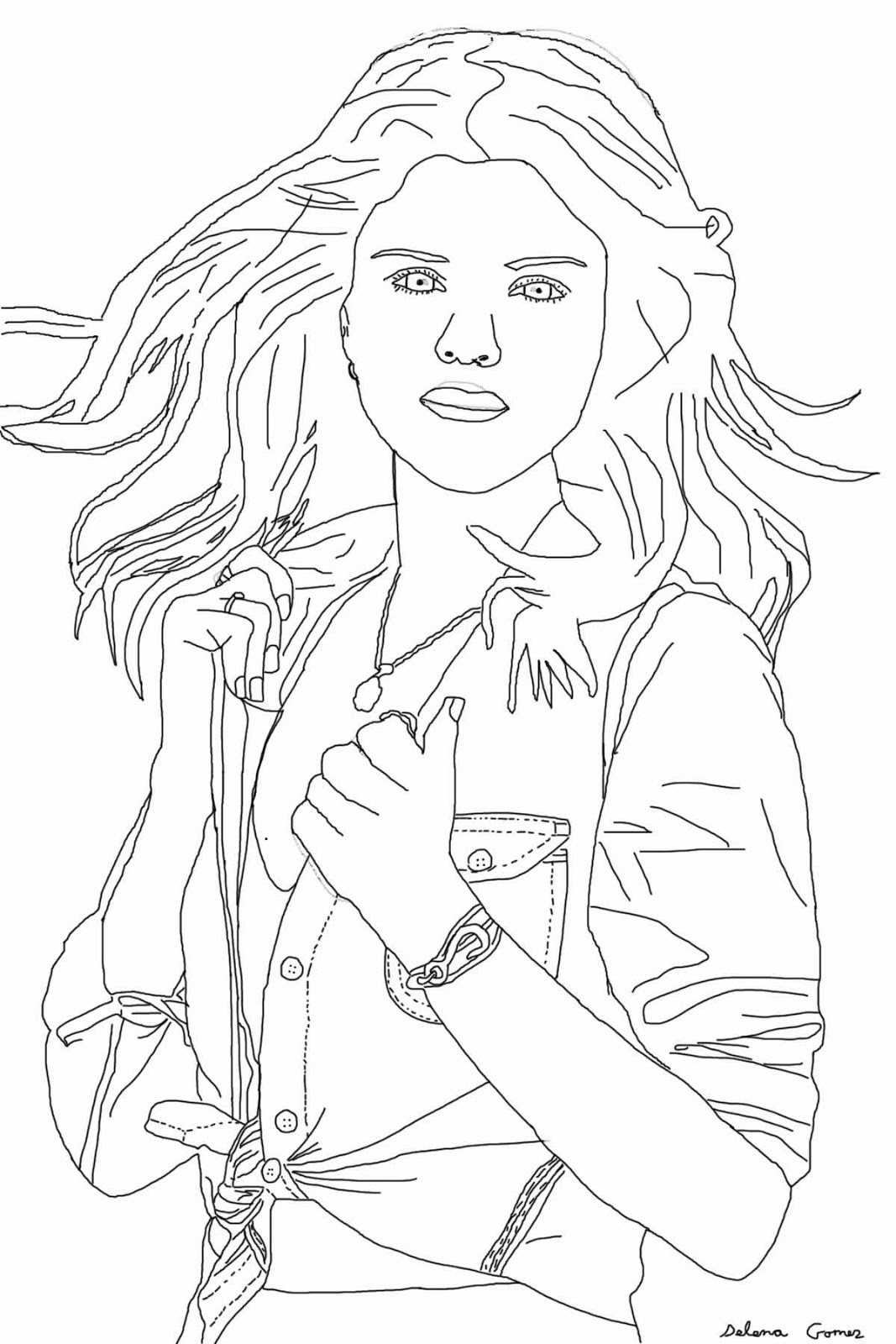 Coloring page: Selena Gomez (Celebrities) #123827 - Free Printable Coloring Pages