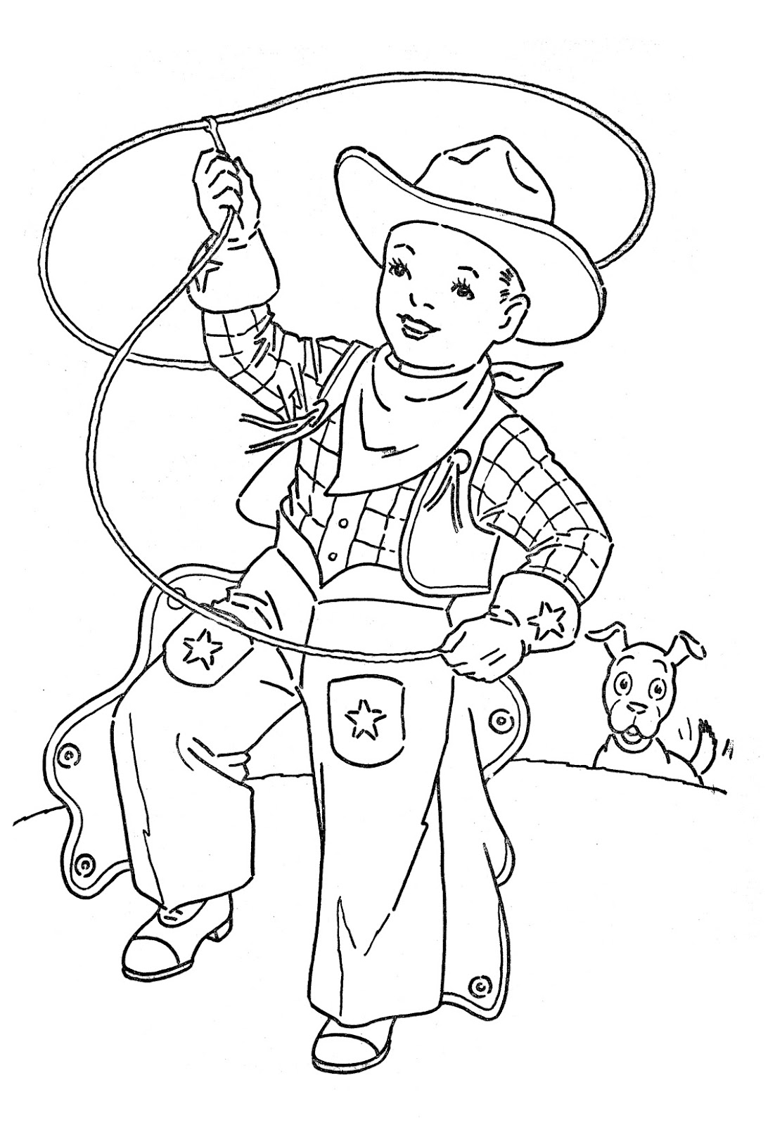 Coloring page: Cowboy (Characters) #91551 - Free Printable Coloring Pages