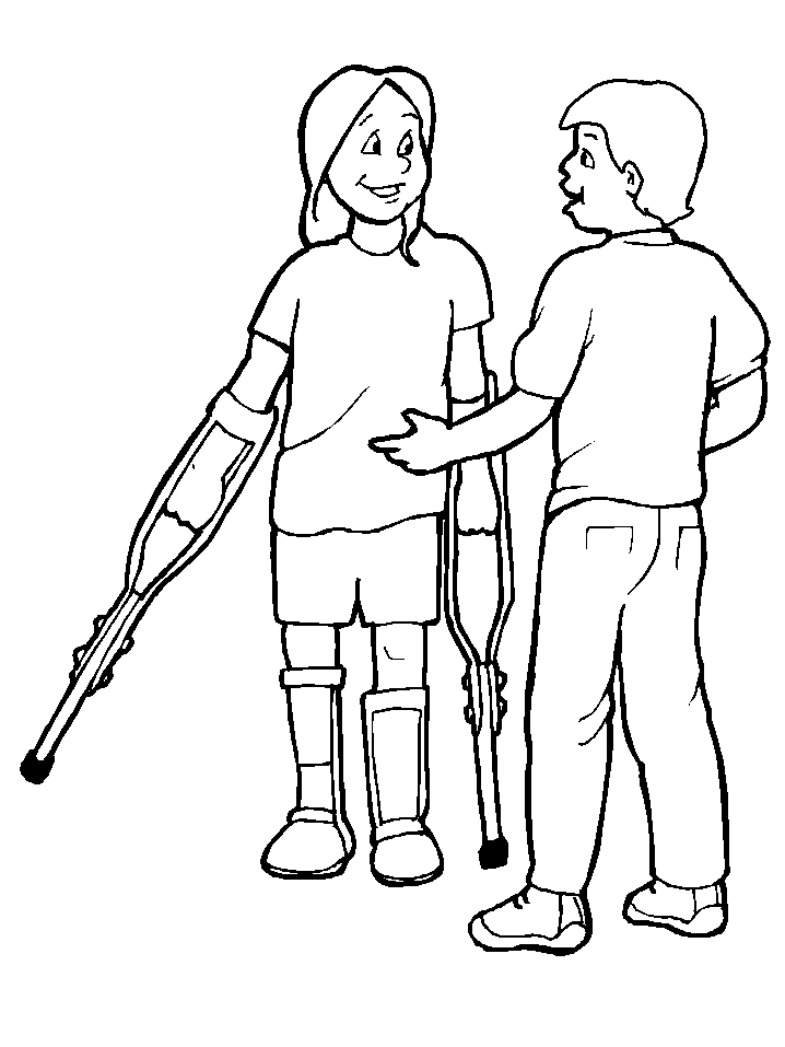 Coloring page: Disabled Person (Characters) #98429 - Free Printable Coloring Pages