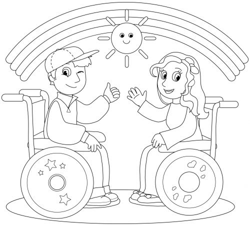 Coloring page: Disabled Person (Characters) #98457 - Free Printable Coloring Pages