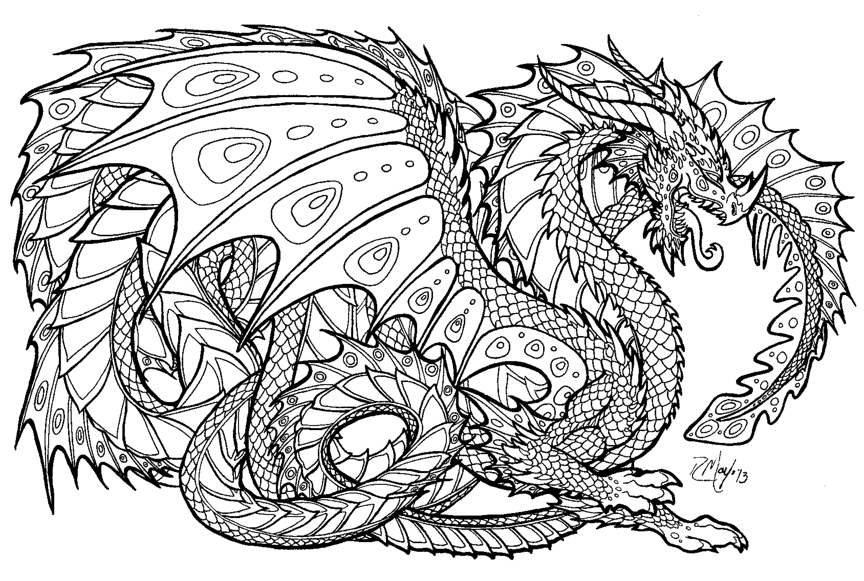 Coloring page: Dragon (Characters) #148404 - Free Printable Coloring Pages