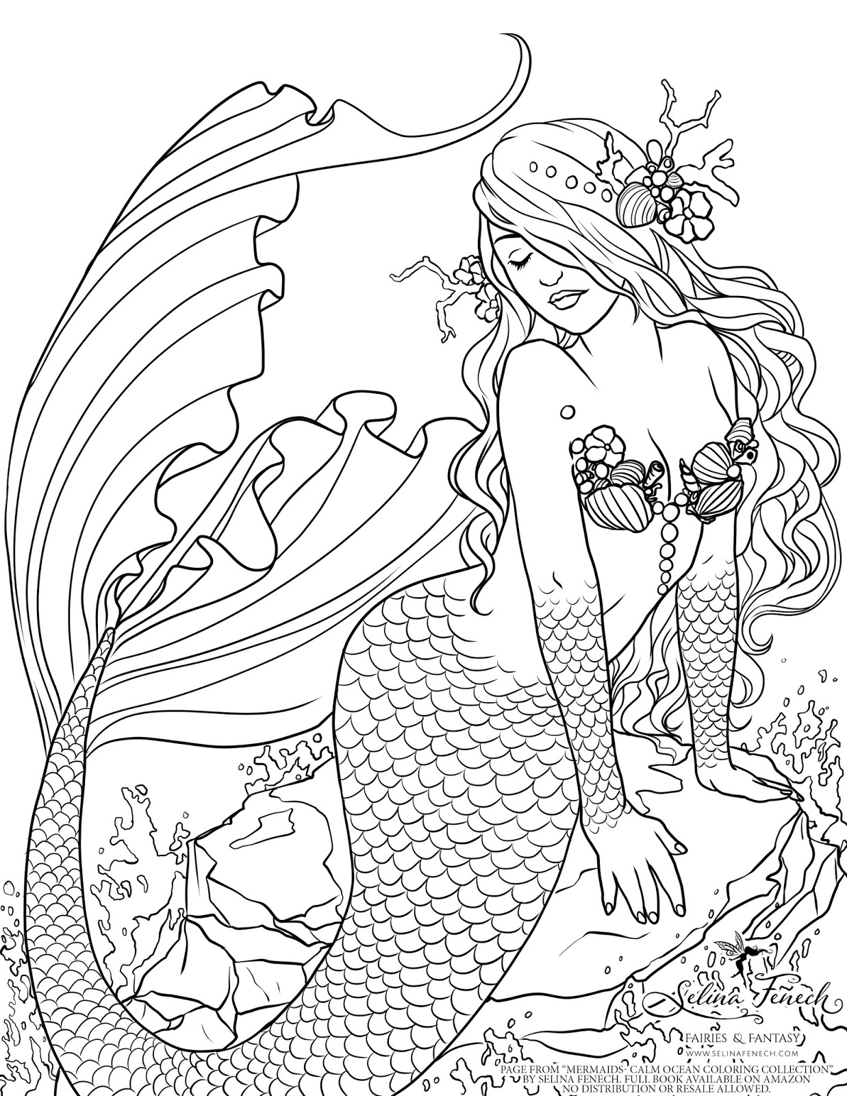 Coloring page: Mermaid (Characters) #147320 - Free Printable Coloring Pages