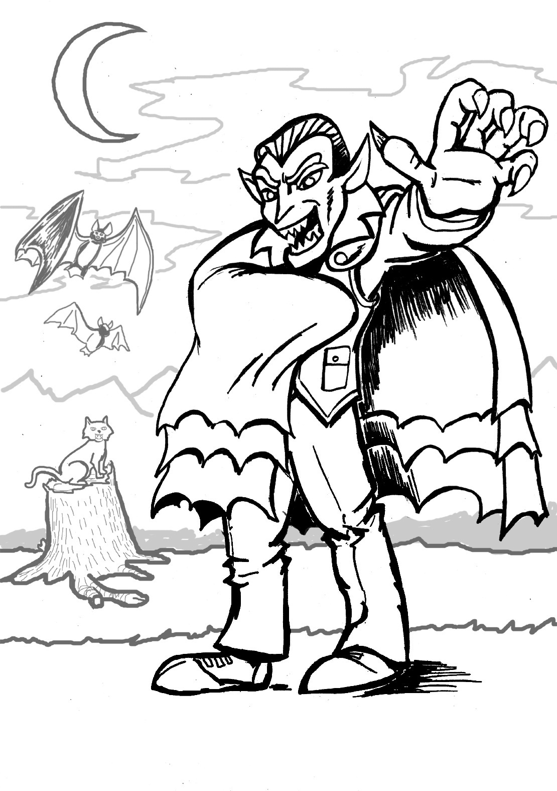 Coloring page: Vampire (Characters) #85896 - Free Printable Coloring Pages