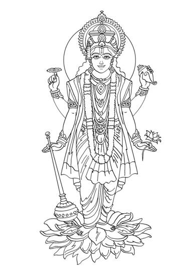 Coloring page: Hindu Mythology (Gods and Goddesses) #109266 - Free Printable Coloring Pages