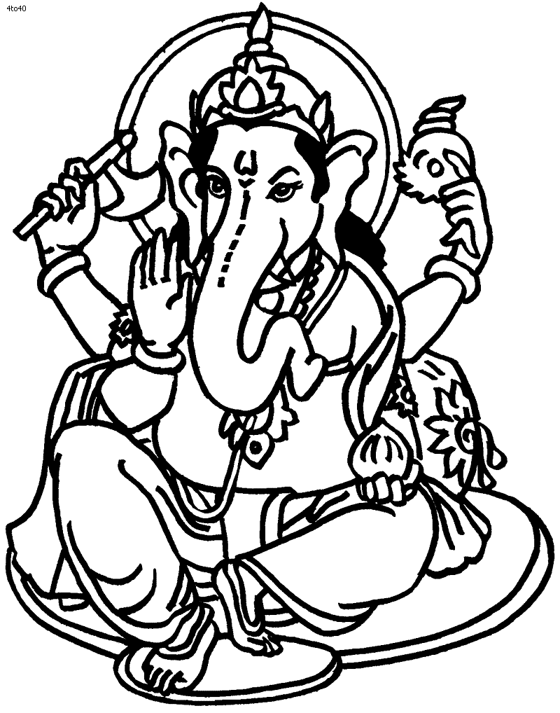 Coloring page: Hindu Mythology: Ganesh (Gods and Goddesses) #96860 - Free Printable Coloring Pages