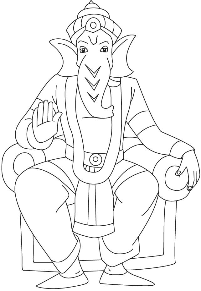 Coloring page: Hindu Mythology: Ganesh (Gods and Goddesses) #96868 - Free Printable Coloring Pages
