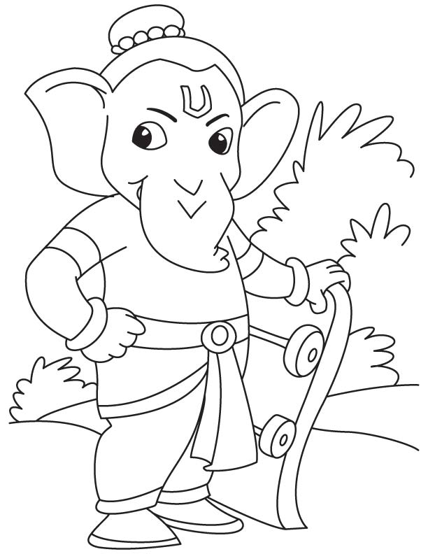 Coloring page: Hindu Mythology: Ganesh (Gods and Goddesses) #97134 - Free Printable Coloring Pages