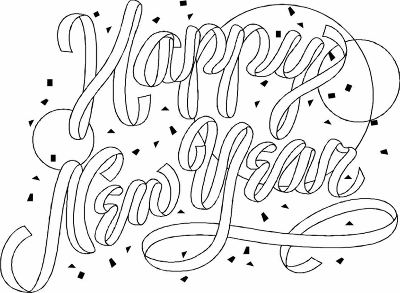 Coloring page: New Year (Holidays and Special occasions) #60744 - Free Printable Coloring Pages