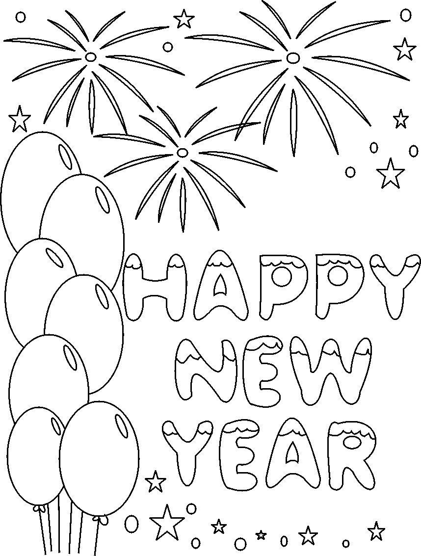 Coloring page: New Year (Holidays and Special occasions) #60762 - Free Printable Coloring Pages