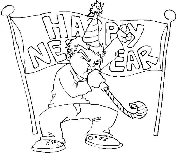 Coloring page: New Year (Holidays and Special occasions) #60785 - Free Printable Coloring Pages