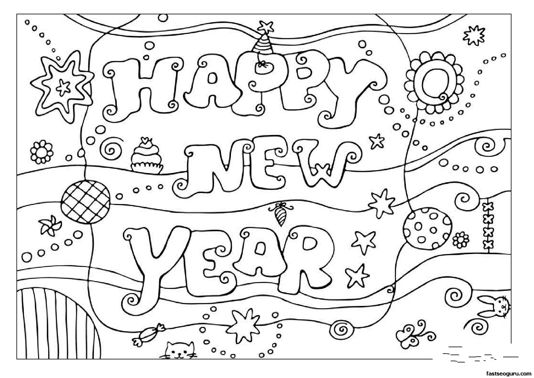 Coloring page: New Year (Holidays and Special occasions) #60792 - Free Printable Coloring Pages