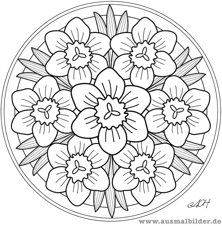 Coloring page: Flowers Mandalas (Mandalas) #117049 - Free Printable Coloring Pages