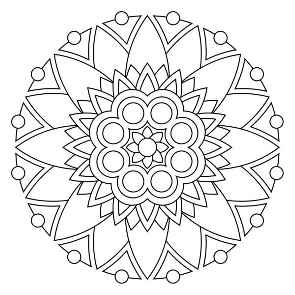 Coloring page: Flowers Mandalas (Mandalas) #117064 - Free Printable Coloring Pages