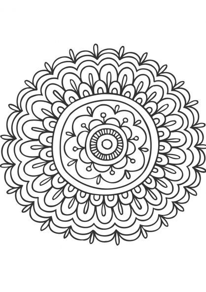 Coloring page: Flowers Mandalas (Mandalas) #117073 - Free Printable Coloring Pages