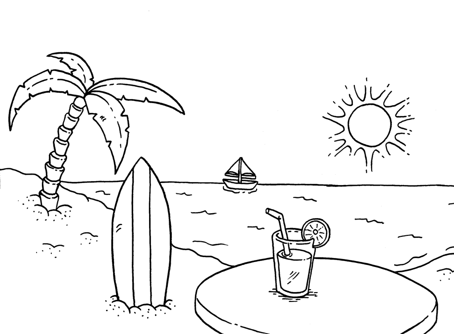 Coloring page: Beach (Nature) #159116 - Free Printable Coloring Pages