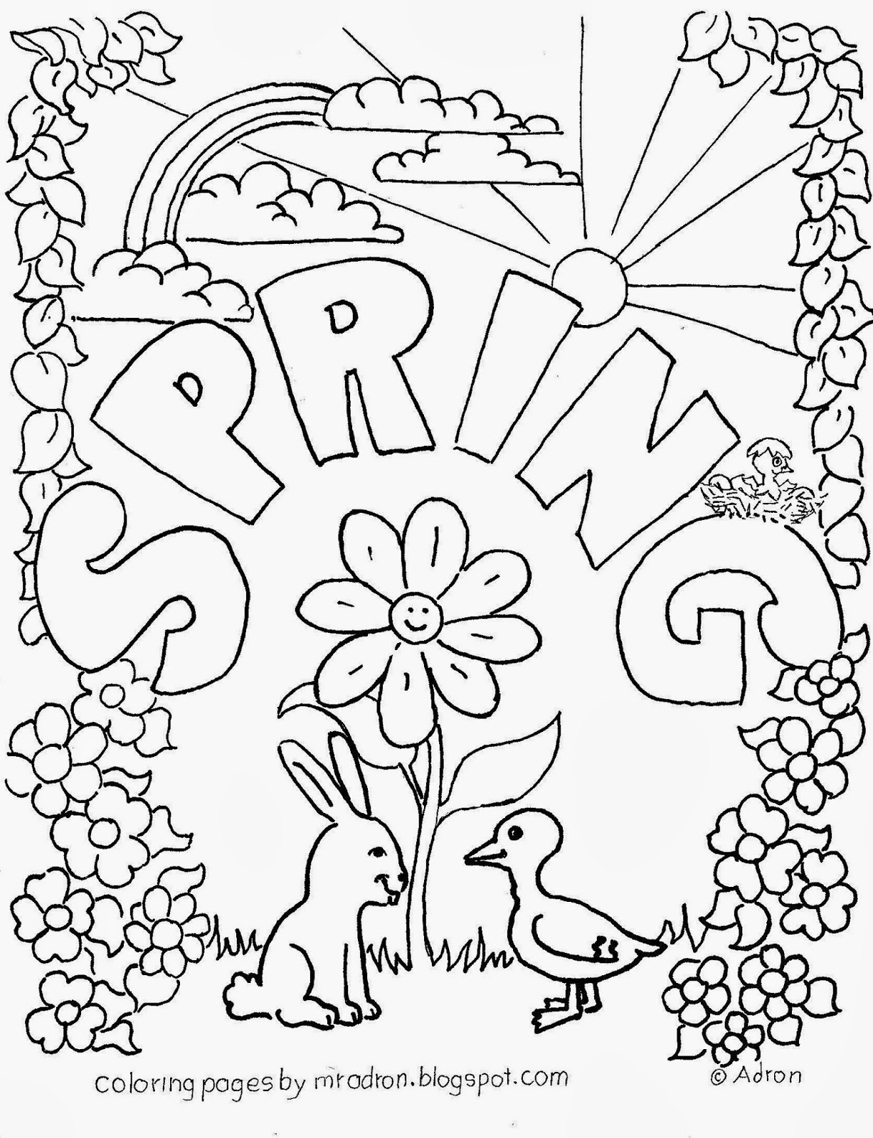 Coloring page: Spring season (Nature) #164775 - Free Printable Coloring Pages