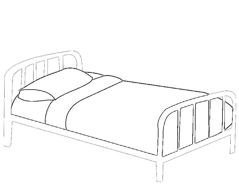 Coloring page: Bed (Objects) #167823 - Free Printable Coloring Pages