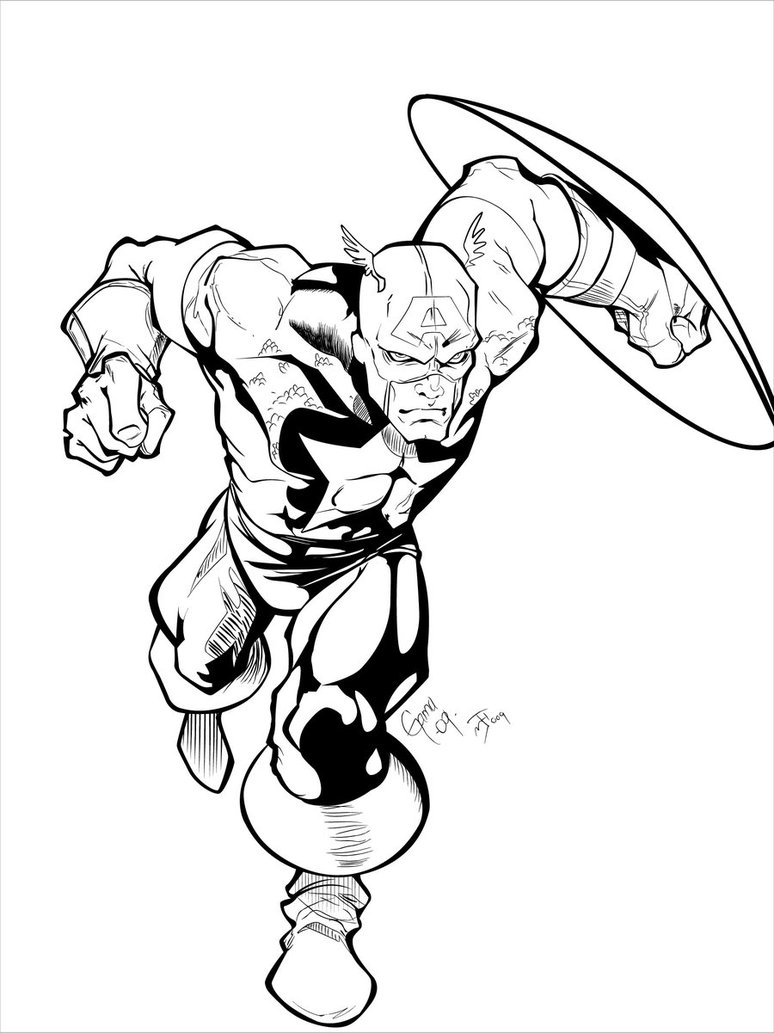 Coloring page: Captain America (Superheroes) #76613 - Free Printable Coloring Pages