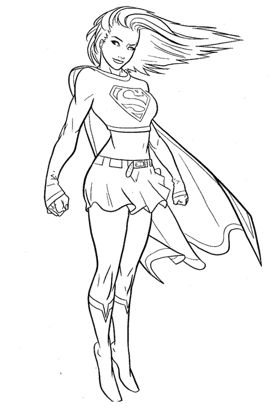 Coloring page: Supergirl (Superheroes) #83934 - Free Printable Coloring Pages