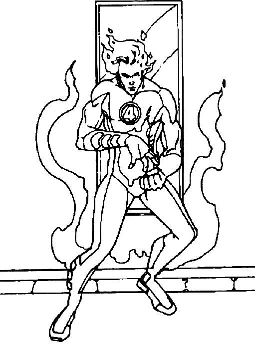 Coloring page: The Human Torch (Superheroes) #81632 - Free Printable Coloring Pages