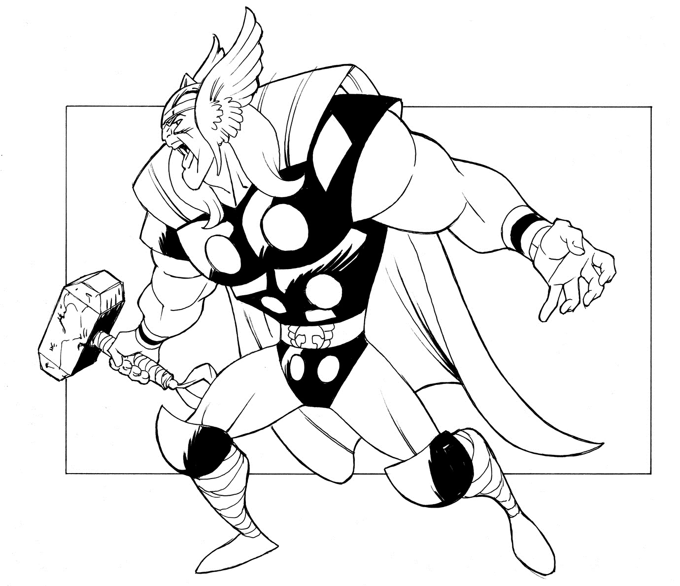 Coloring page: Thor (Superheroes) #75767 - Free Printable Coloring Pages