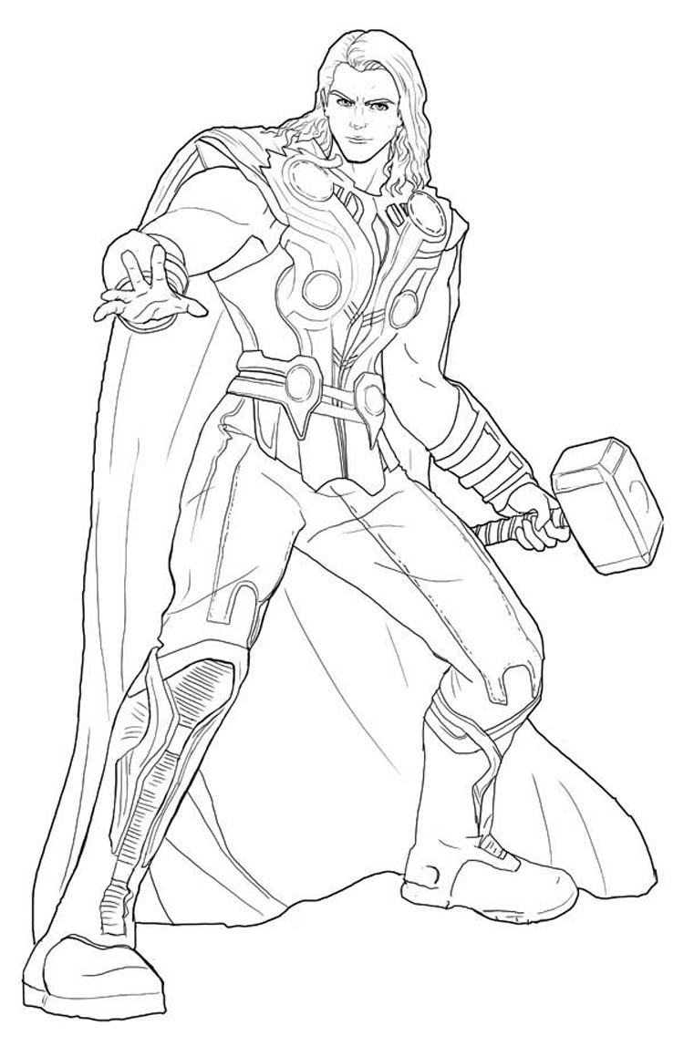 Coloring page: Thor (Superheroes) #75780 - Free Printable Coloring Pages