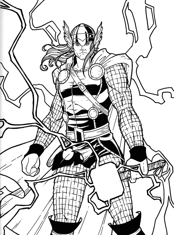 Coloring page: Thor (Superheroes) #75796 - Free Printable Coloring Pages