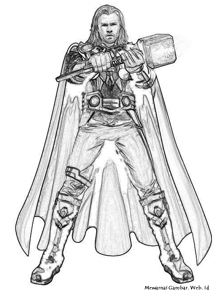 Coloring page: Thor (Superheroes) #75840 - Free Printable Coloring Pages
