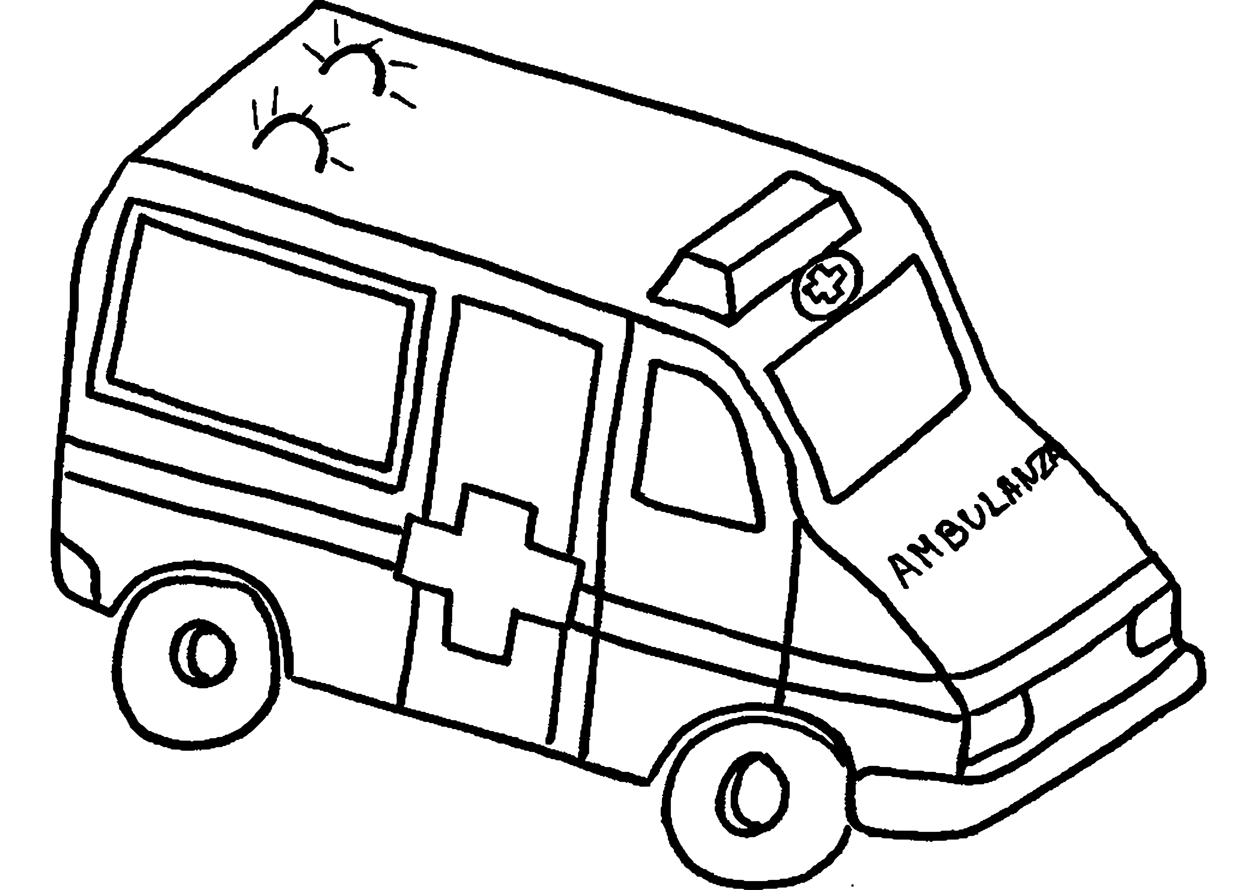 Coloring page: Ambulance (Transportation) #136851 - Free Printable Coloring Pages