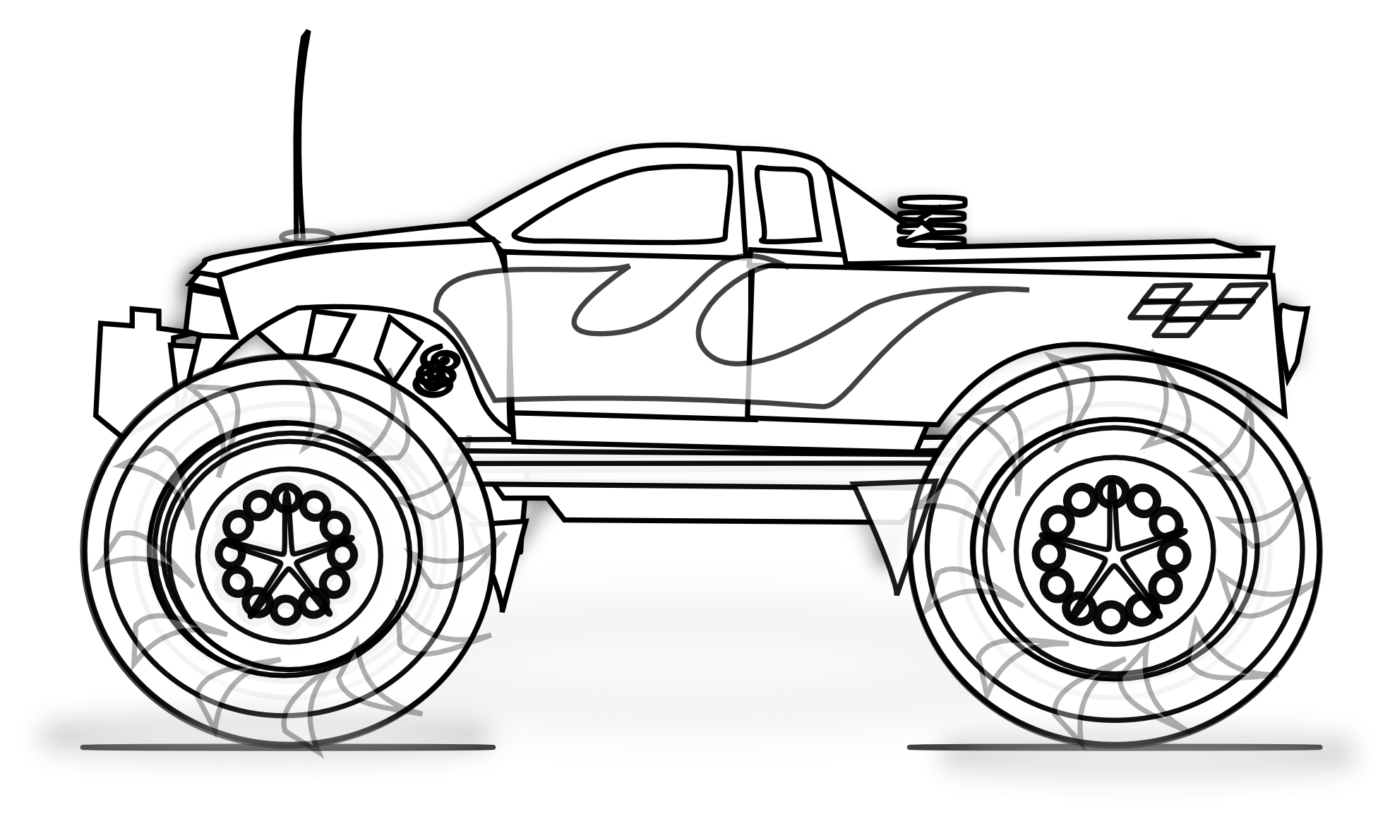 Coloring page: Monster Truck (Transportation) #141297 - Free Printable Coloring Pages
