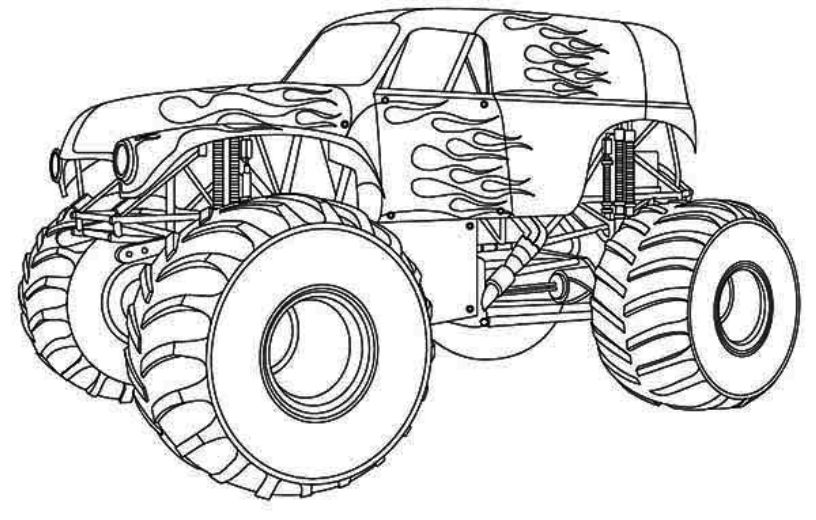 Coloring page: Monster Truck (Transportation) #141345 - Free Printable Coloring Pages