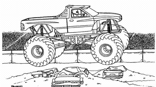 Coloring page: Monster Truck (Transportation) #141368 - Free Printable Coloring Pages