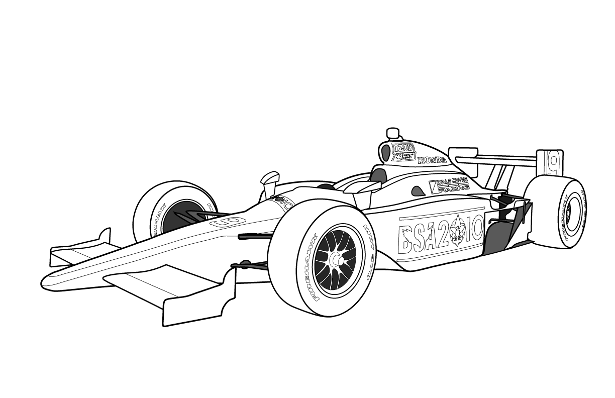 Coloring page: Race car (Transportation) #138906 - Free Printable Coloring Pages