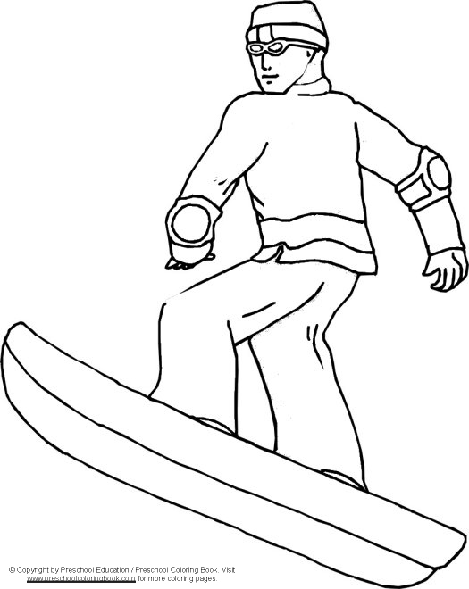 Snowboard Transportation Free Printable Coloring Pages
