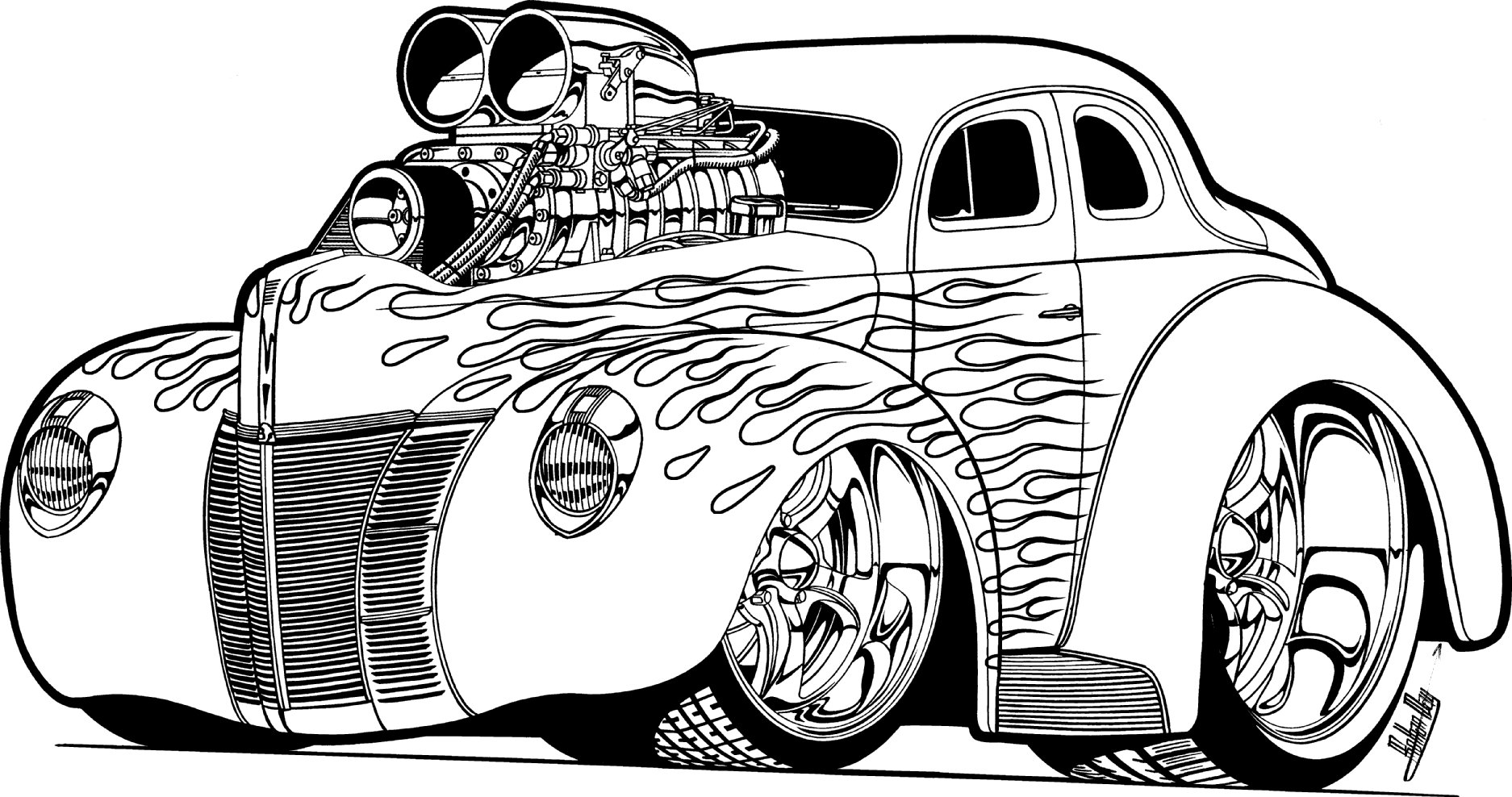 Coloring page: Sports car / Tuning (Transportation) #147072 - Free Printable Coloring Pages