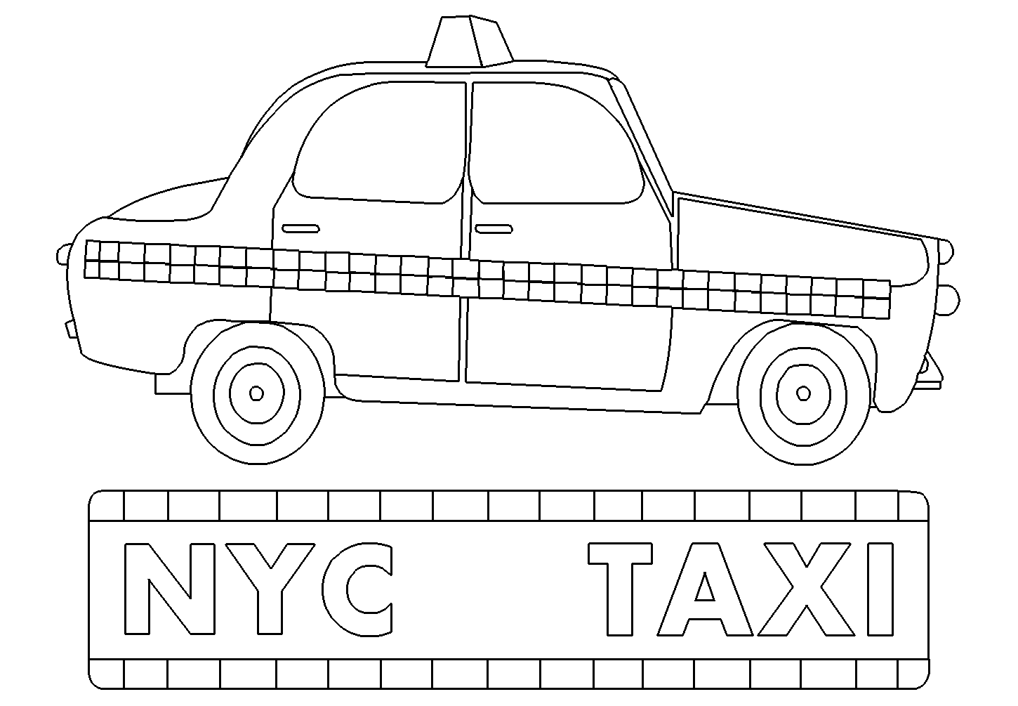 Coloring page: Taxi (Transportation) #137201 - Free Printable Coloring Pages