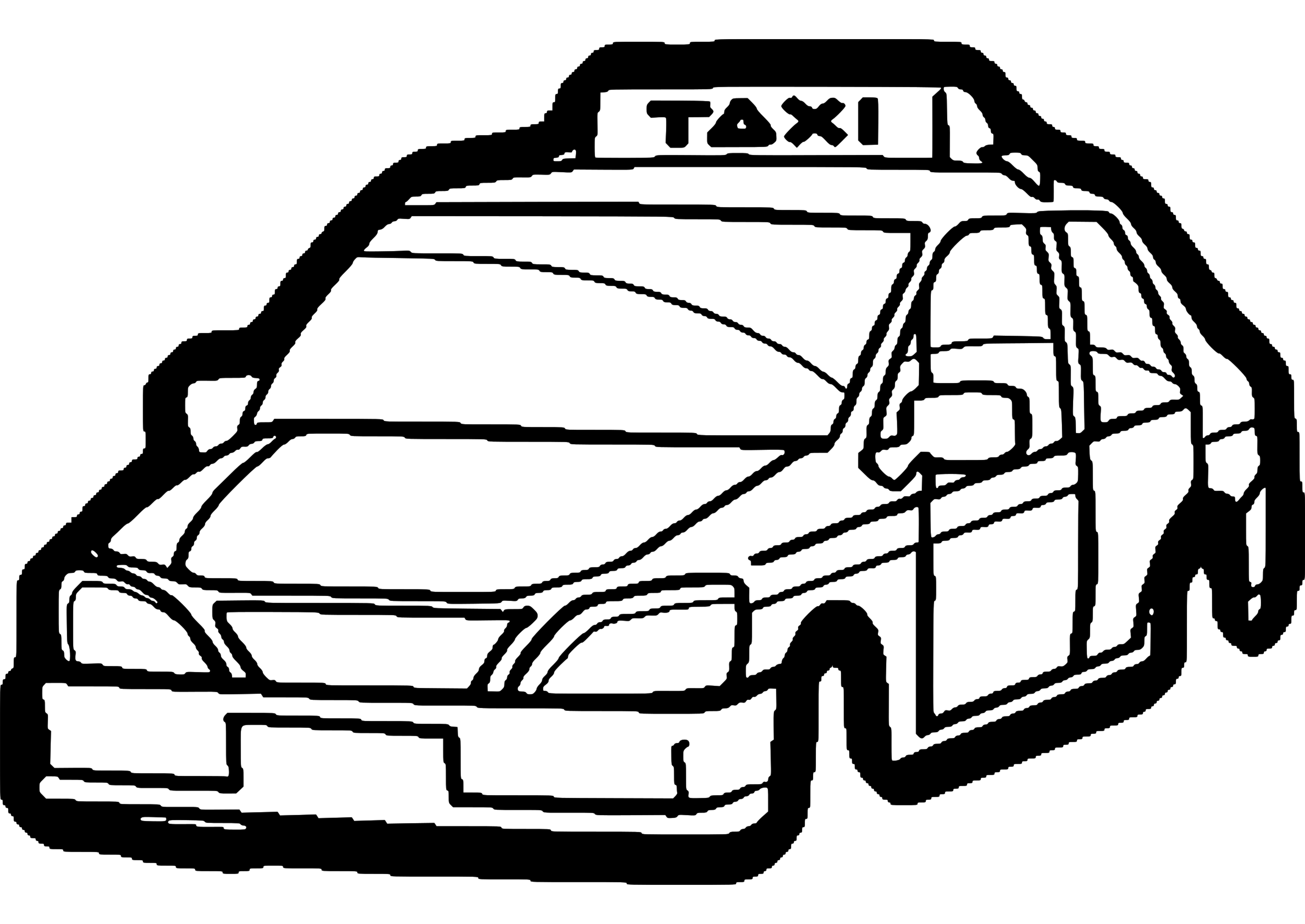 Coloring page: Taxi (Transportation) #137221 - Free Printable Coloring Pages