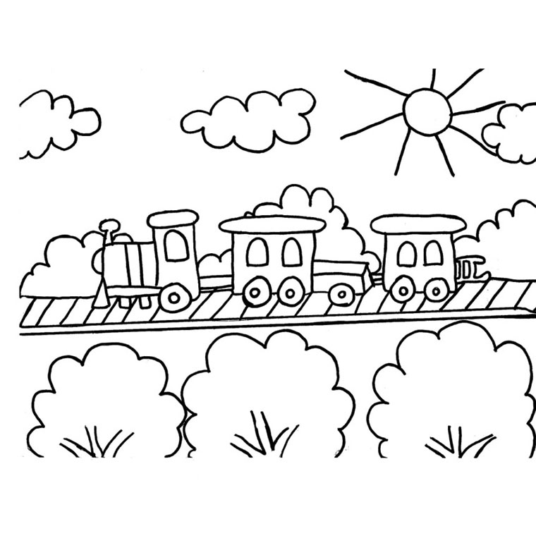 Coloring page: Train / Locomotive (Transportation) #135098 - Free Printable Coloring Pages