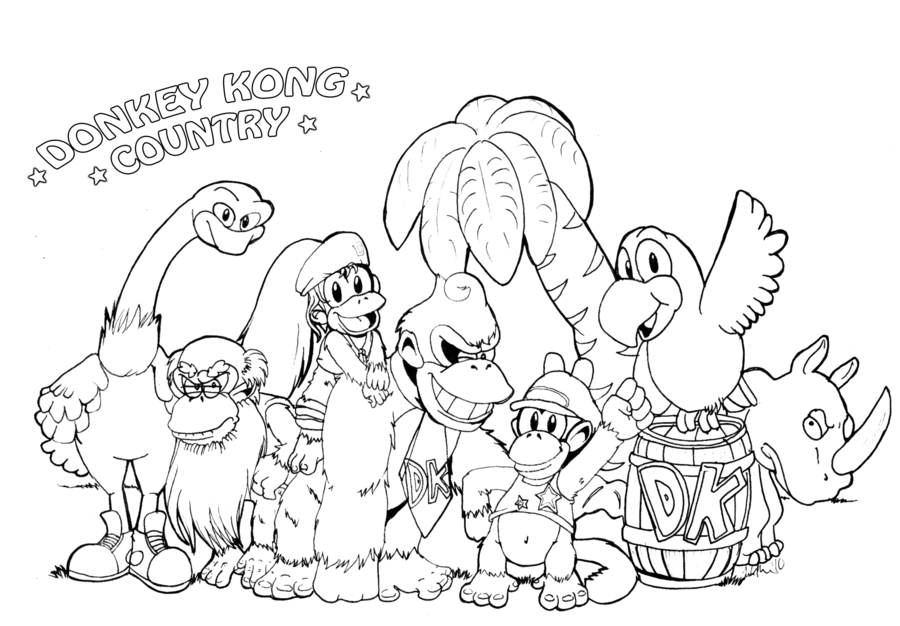 Coloring page: Donkey Kong (Video Games) #112168 - Free Printable Coloring Pages