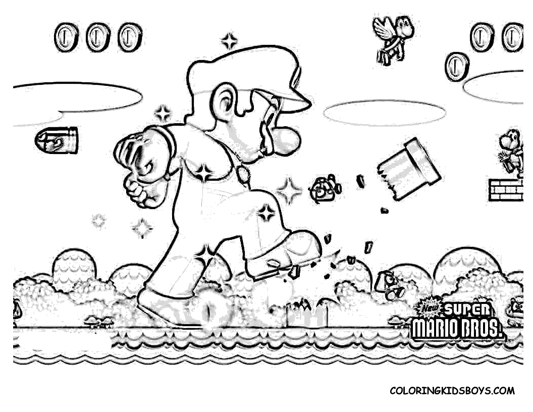 Coloring page: Mario Bros (Video Games) #112465 - Free Printable Coloring Pages