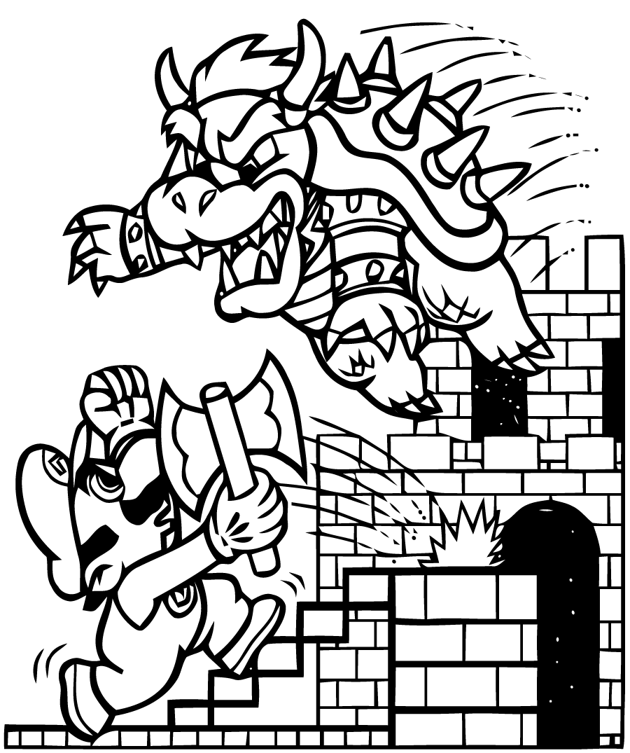 Coloring page: Mario Bros (Video Games) #112471 - Free Printable Coloring Pages
