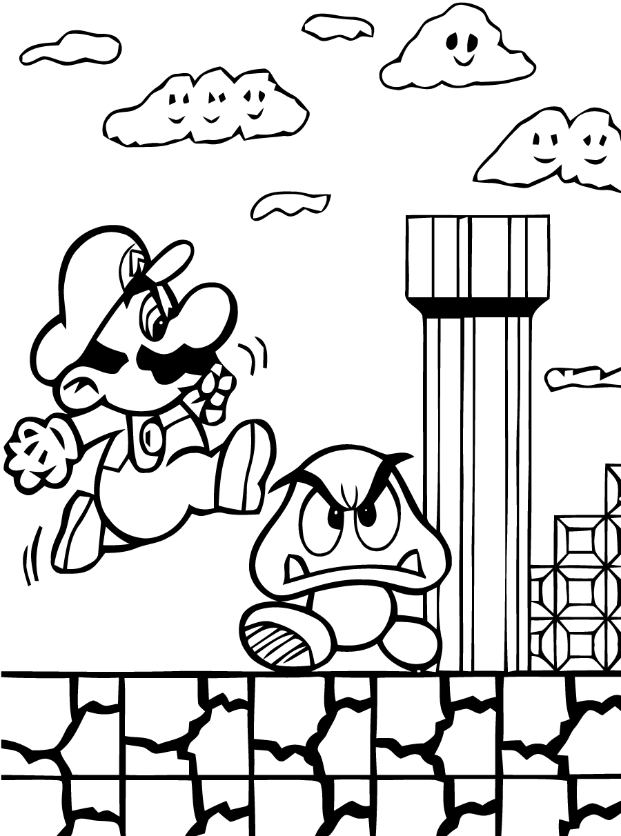 Coloring page: Mario Bros (Video Games) #112515 - Free Printable Coloring Pages